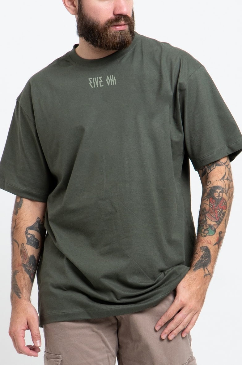 Camiseta Streetwear Masculina Verde Escuro FV2024045