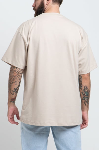 Camiseta Masculina Streetwear Bege Lisa FV2024022