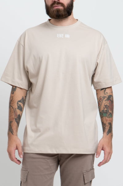 Camiseta Masculina Streetwear Bege FV2024028