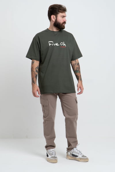 Camiseta Masculina Streetwear Verde Escura FV2024050