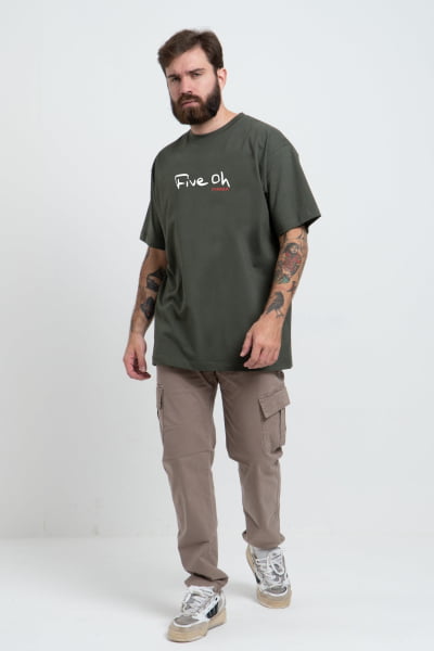 Camiseta Masculina Streetwear Verde Escura FV2024050