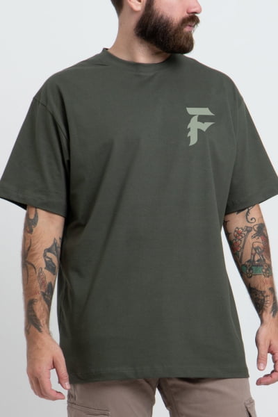 Camiseta Masculina Streetwear Verde Escura FV2024051