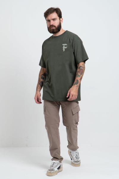 Camiseta Masculina Streetwear Verde Escura FV2024051