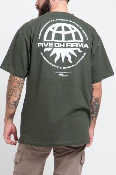 Camiseta Masculina Streetwear Verde Escuro FV2024024