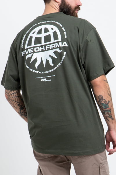 Camiseta Masculina Streetwear Verde Escuro FV2024024