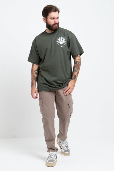 Camiseta Masculina Streetwear Verde Escuro FV2024024