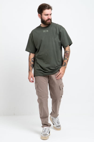 Camiseta Streetwear Masculina Verde Escuro FV2024045