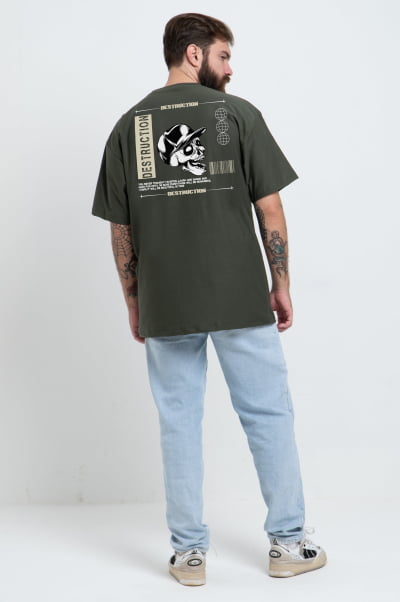 Camiseta Streetwear Masculina Verde FV2024048